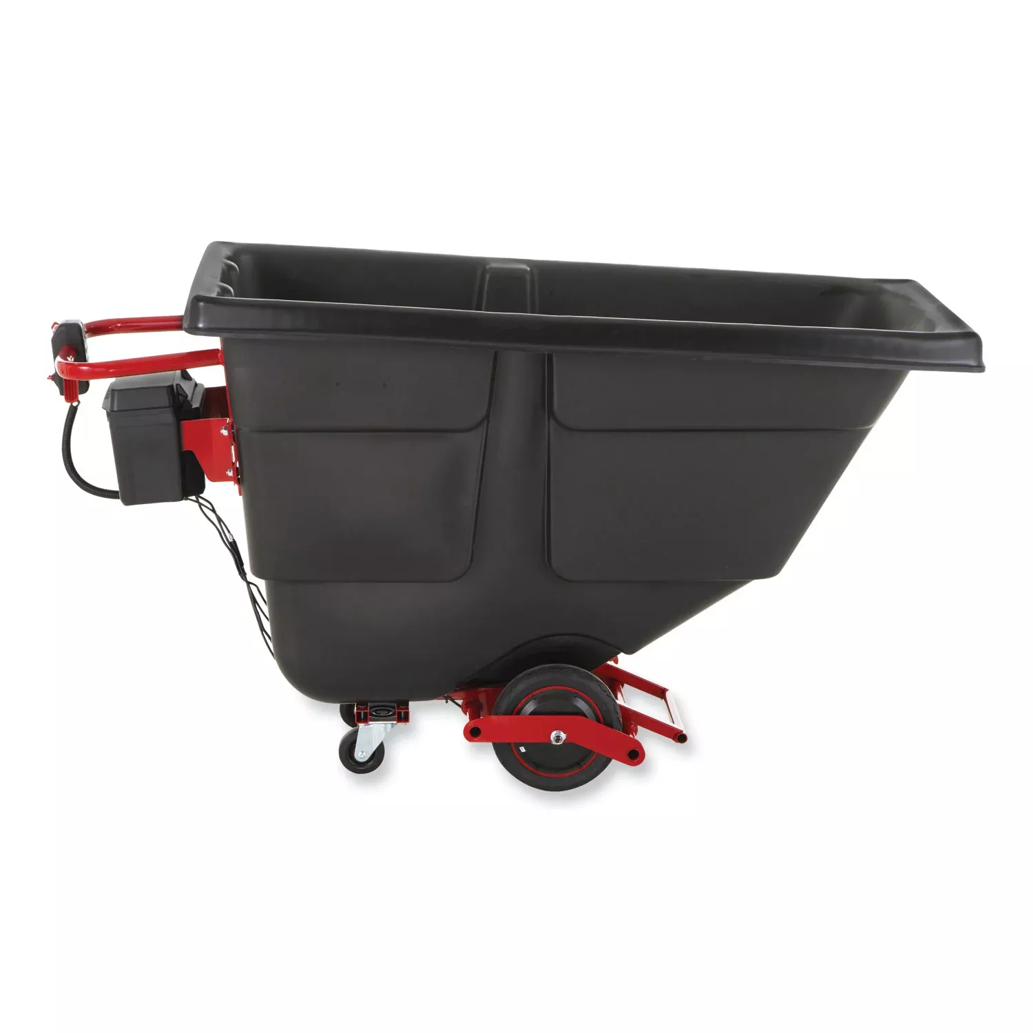 0.5 cu yd Motorized Roto Tilt Truck, 850 lb Capacity, Black