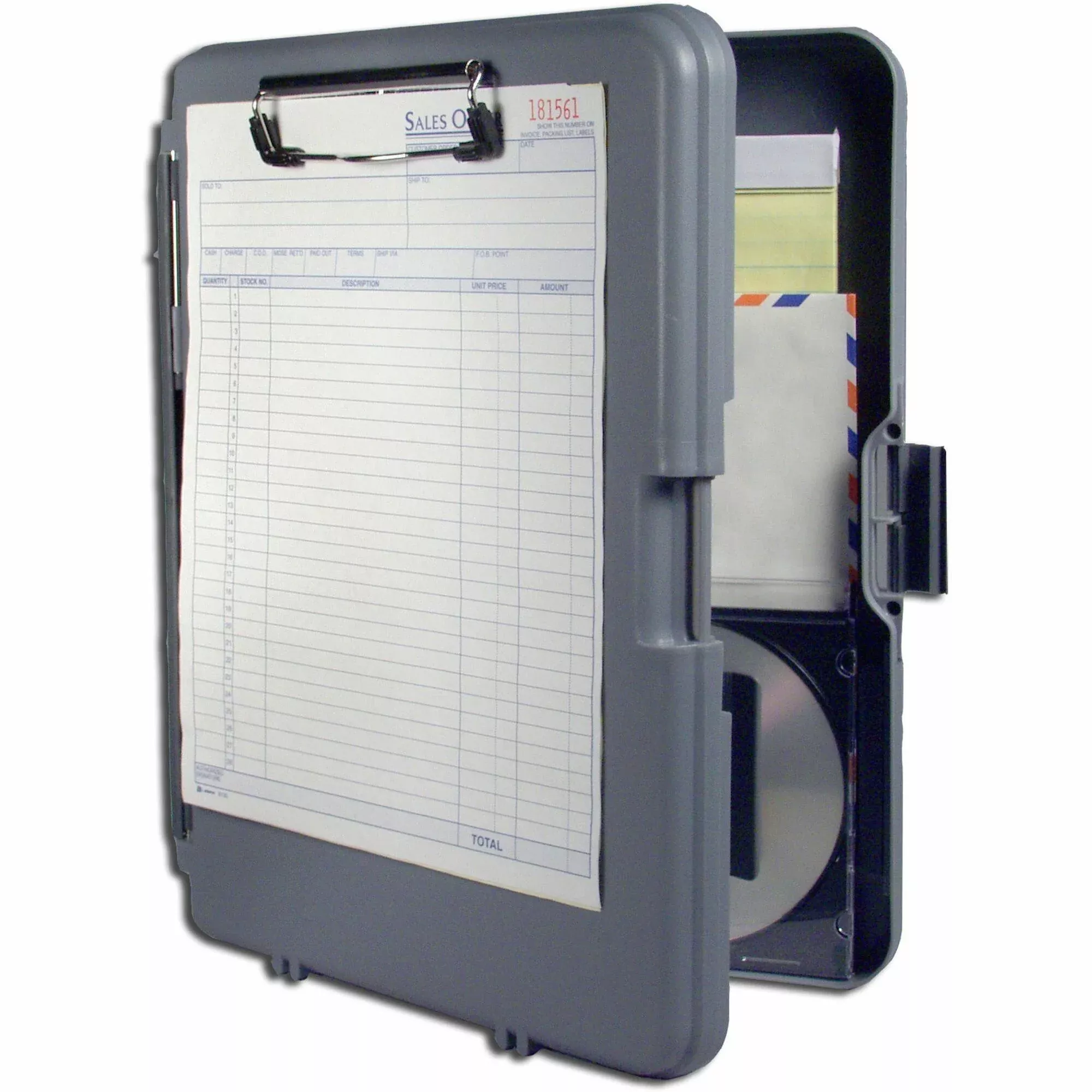 0.50" Clip Capacity - Polypropylene - Gray, Charcoal - 1 Each
