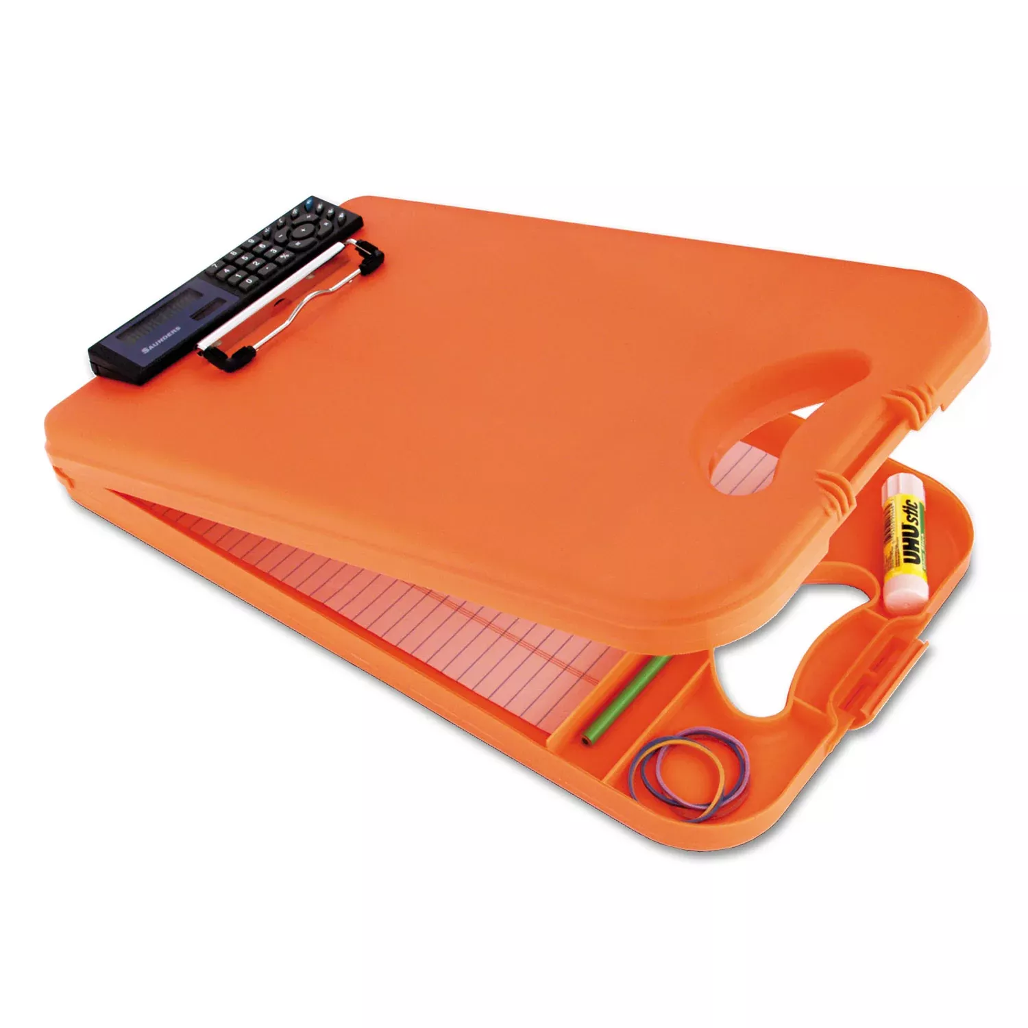 0.50" Clip Capacity - Storage for Stationary - Bottom Opening - 10" x 16" Sheet Size - Polypropylene - Tangerine - 1 Each