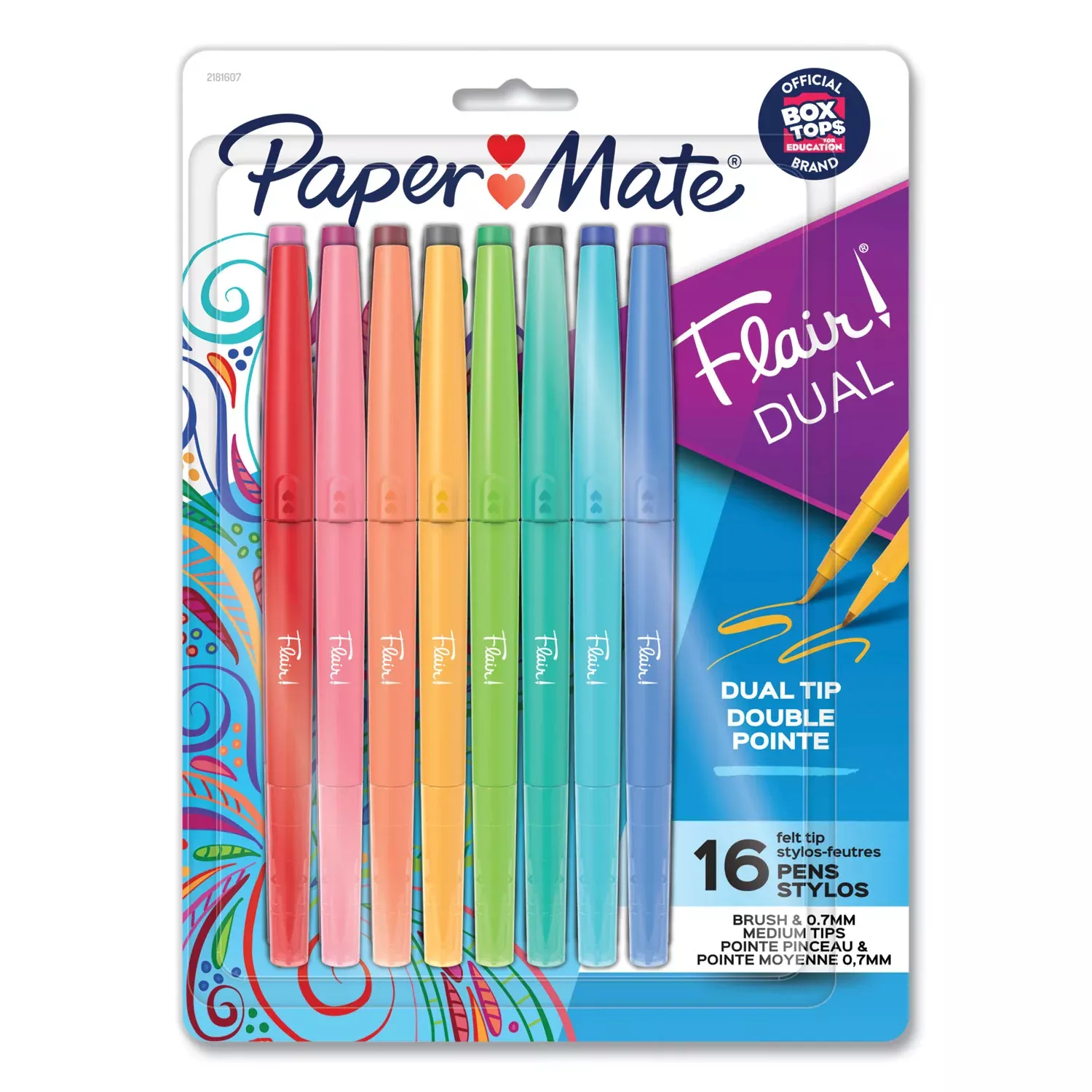 0.7 mm Medium Pen Point - Assorted Ink - 16 / Pack