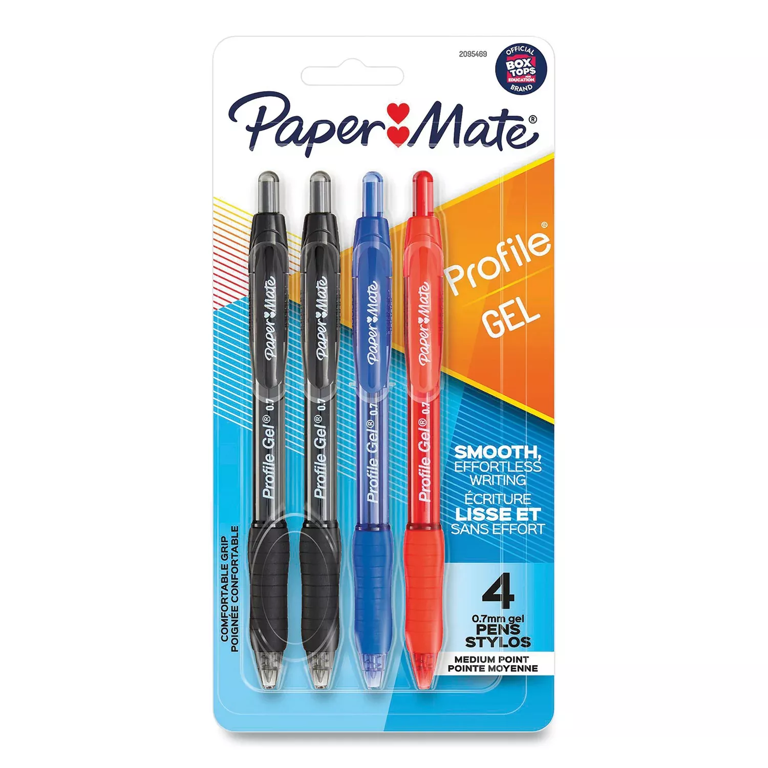 0.7 mm Medium Pen Point - Retractable - Black, Blue, Red, Assorted Ink - Gel-based - Assorted Barrel - 4 / Pack
