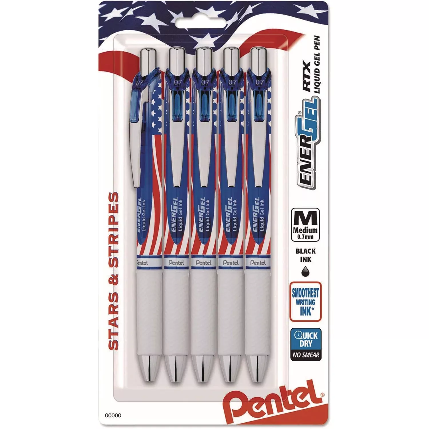 0.7 mm Pen Point - Retractable - Black Ink - 5 / Pack