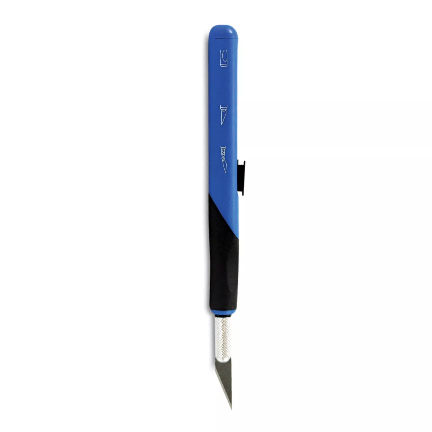 1 Carbon Steel Blade - Retractable, Comfortable Grip, Anti-roll, Durable, Replaceable Blade - Metal - Blue - 1 Each