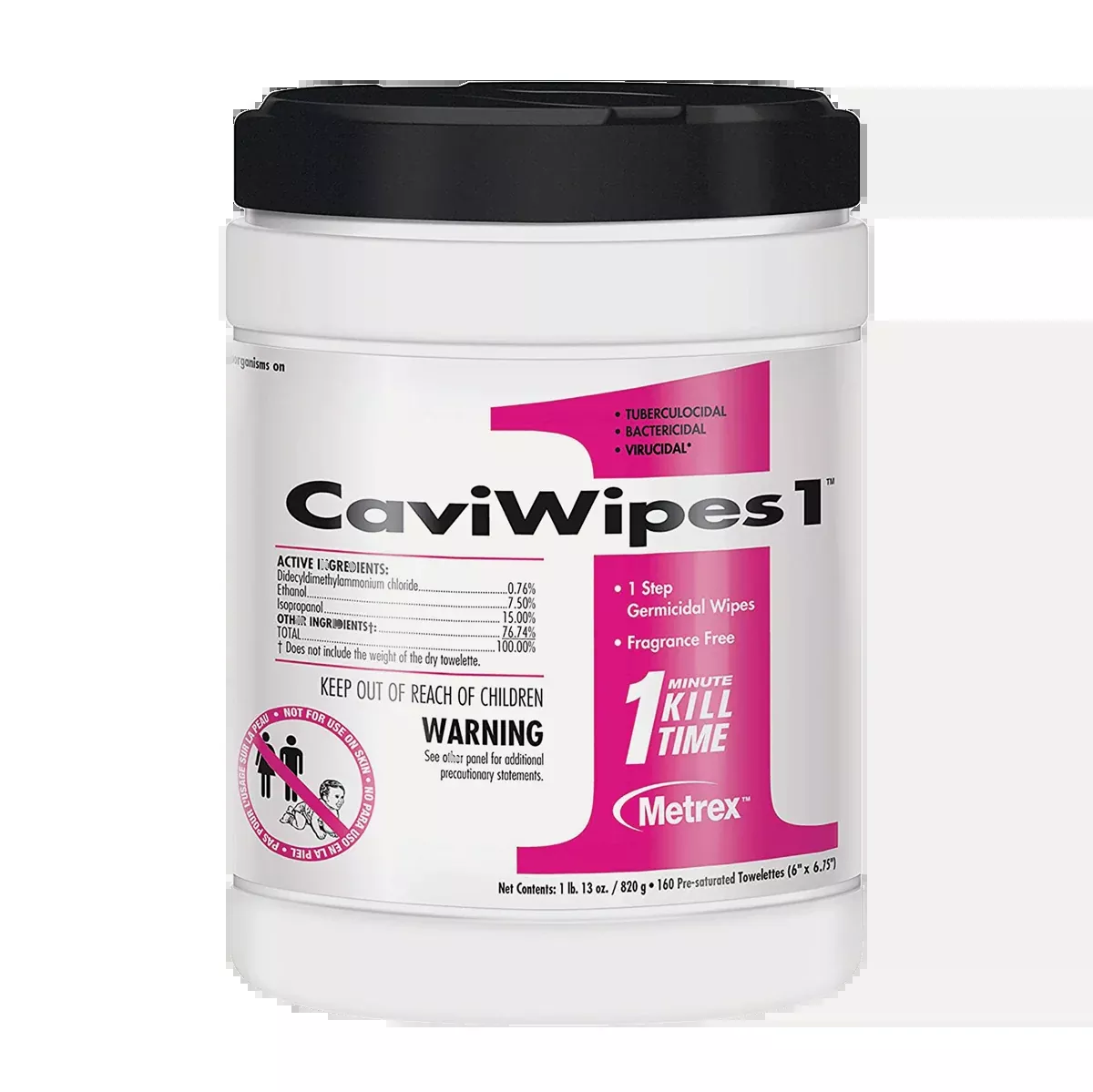 CaviWipes1 1-Minute Surface Disinfectant Wipes (Pkg. 160)