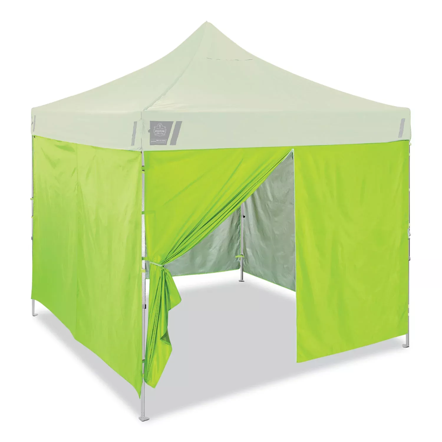 Ergodyne SHAX 6054 Pop-Up Tent Sidewall Kit, Lime, 10 ft x 10 ft, Includes 1 Zippered Sidewall and 3 Standard Sidewalls, Durable Polyester with Polyurethane Coating, Water and UV Resistant, Packaged Quantity: 1 Each