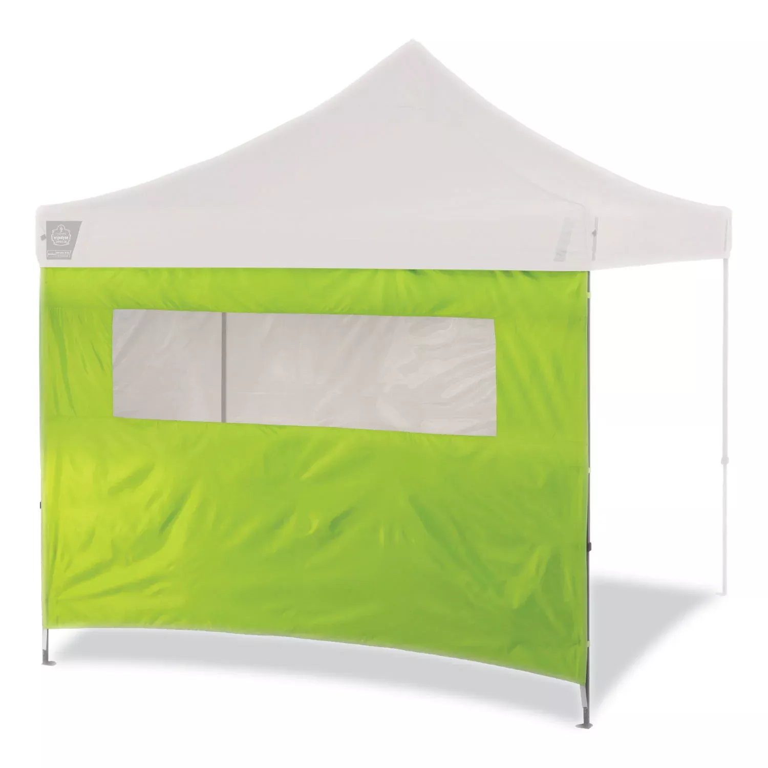 Ergodyne Shax 6092 Heavy-Duty Tent Sidewall with Mesh Window, Water Repellent, Lime, 1 Each