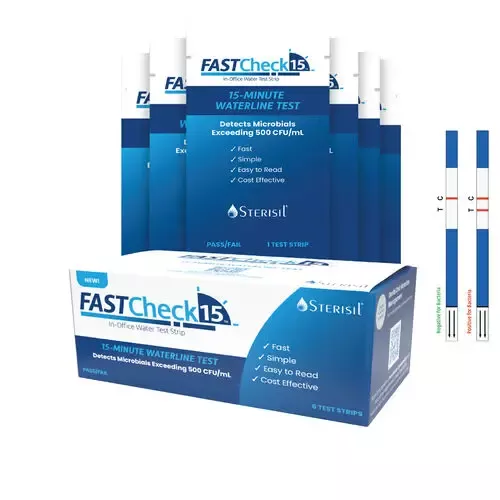 FastCheck15 In-Office Water Test Strip, Dental Waterline Test Kit, 6/Pkg, FC15-6