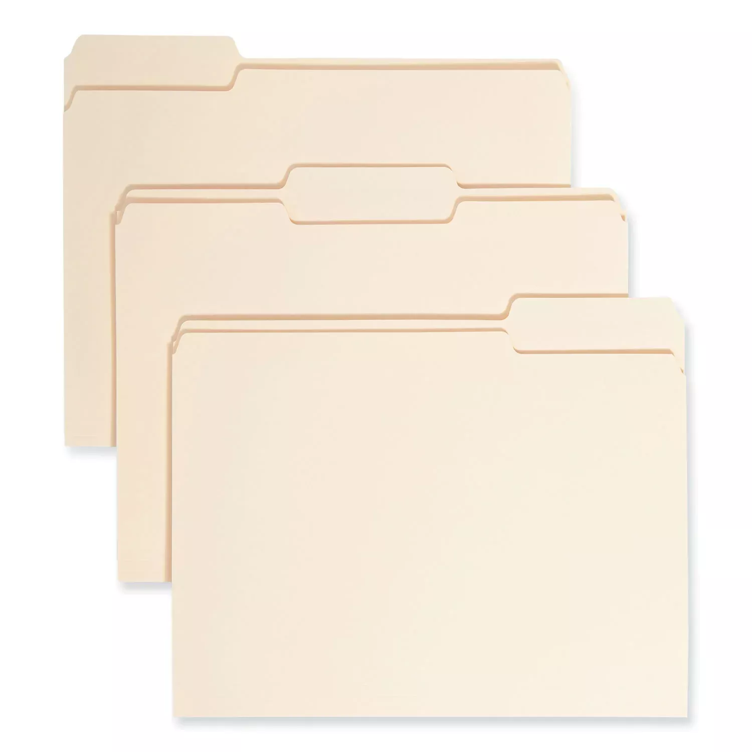 Manila File Folders, 1/3-Cut Tabs: Assorted, Letter Size, 0.75" Expansion, Manila, 24/Pack
