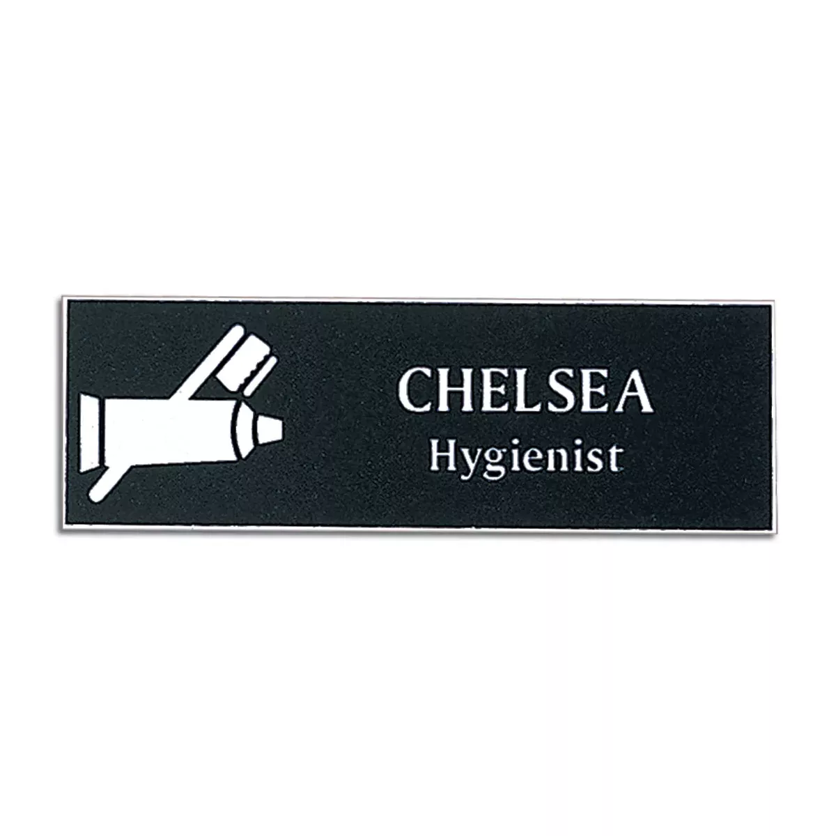 Name Tag With Magnetic Clip (Black & White)