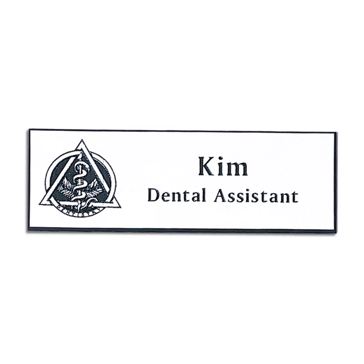 Name Tag With Magnetic Clip (White & Black)