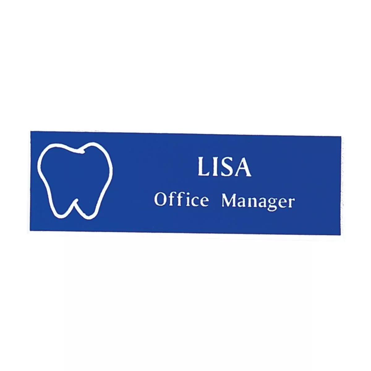Name Tag With Pin Clip (Blue & White)