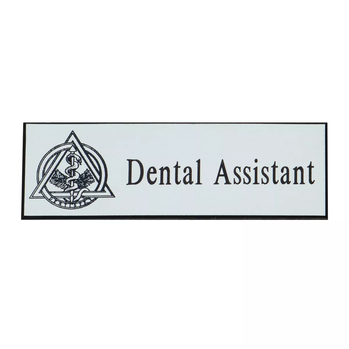 Name Tag With Pin Clip (White & Black)