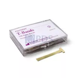 "T" Type Matrix Bands, Brass, Straight/ Wide, 1/4", 100/bx Pulpdent BTBS/W