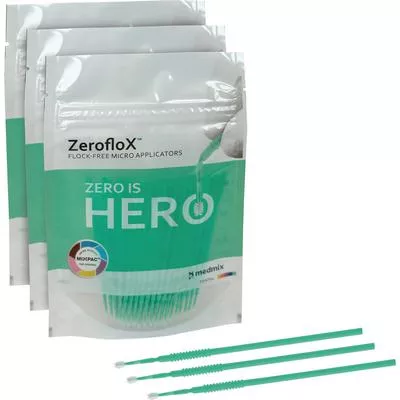 ZeroFloX Flock-free Micro Applicator Mint 100/Pkg (Medmix)