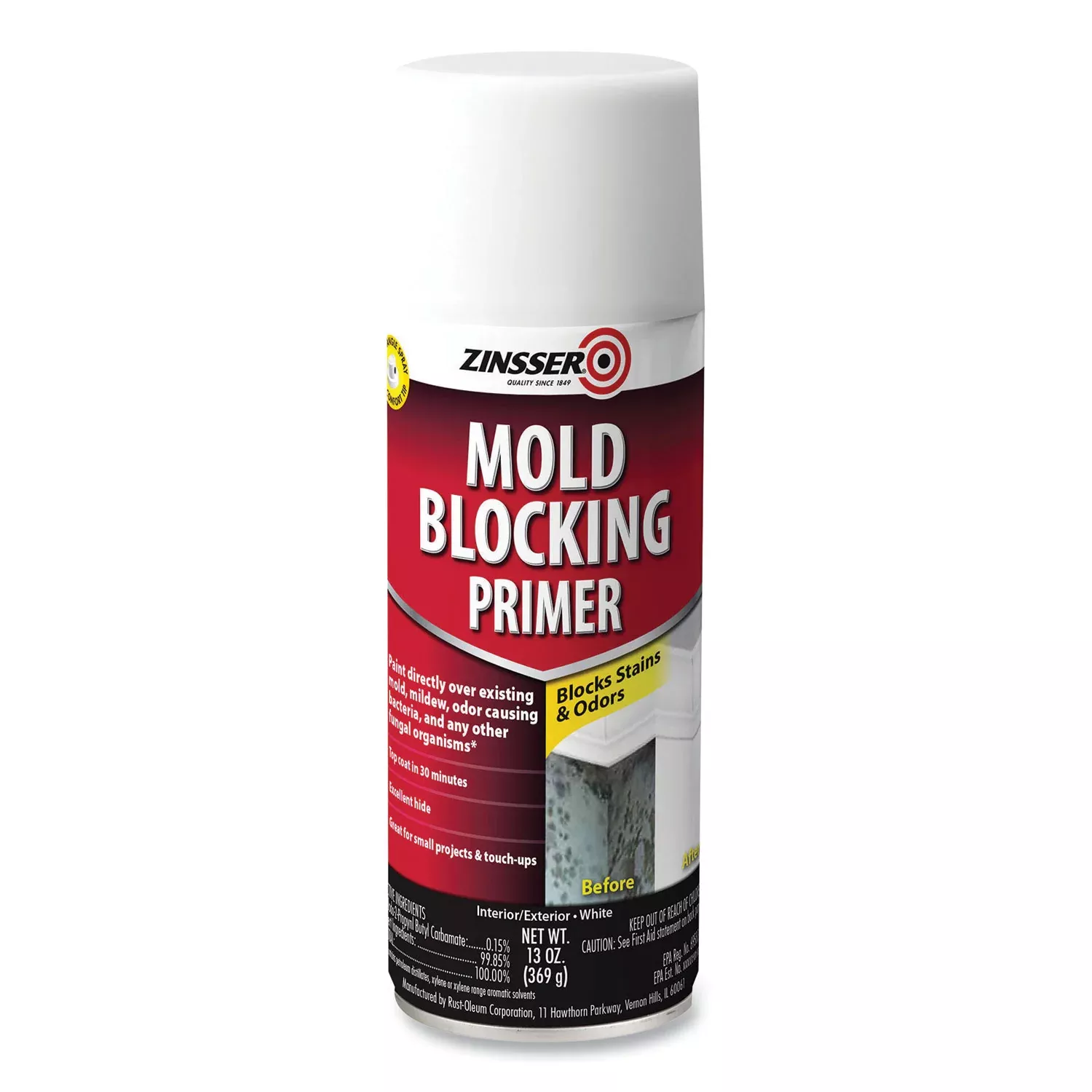Zinsser Mold Killing Primer, White, 1 Each