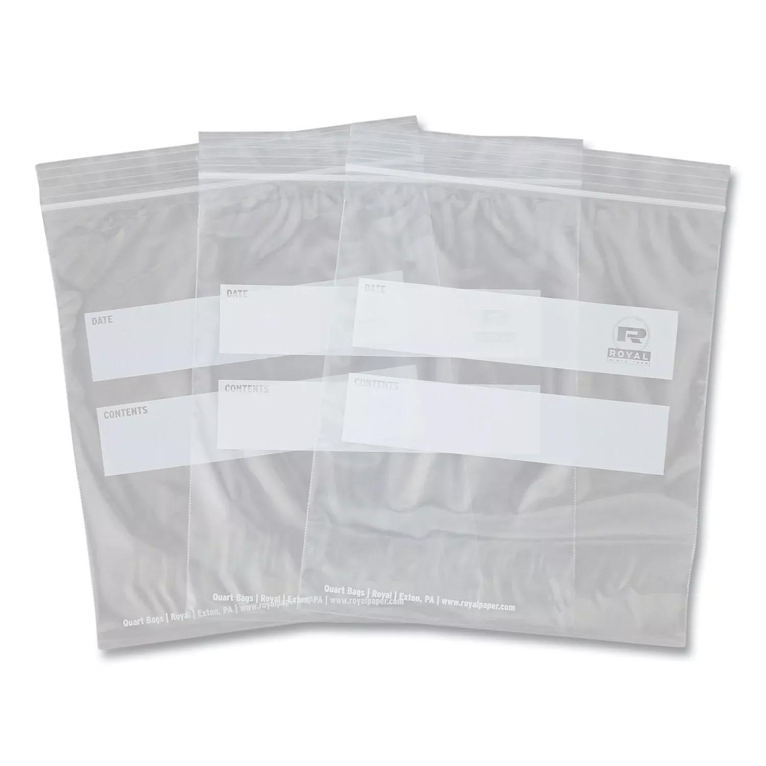 Zipper Bags, Quart, 7" x 7.99", Clear, 500/Carton