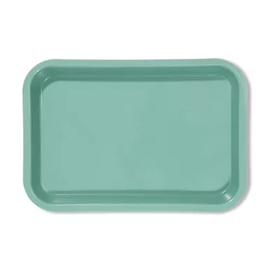 Zirc 9-3/8' x 6-3/8' x 7/8' Green Mini Setup Tray - F Size, Flat